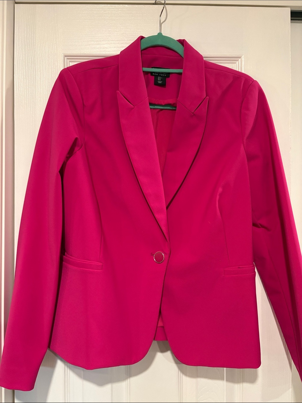 Nicole Miller Hot Pink Single-Button Blazer